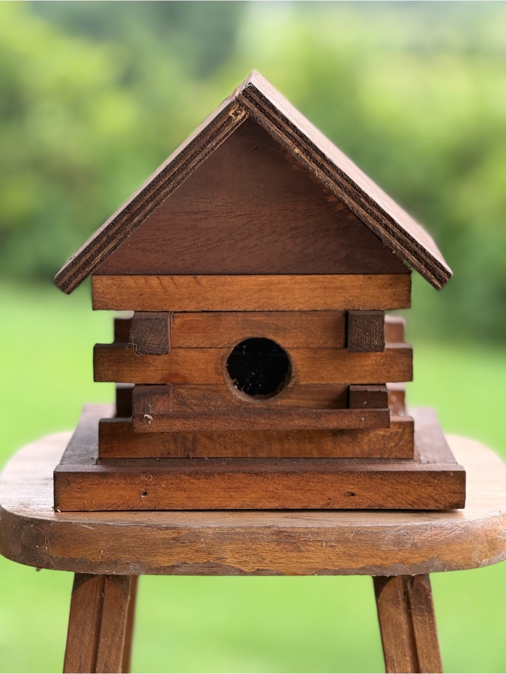 Vintage Wooden Bird House - Brown